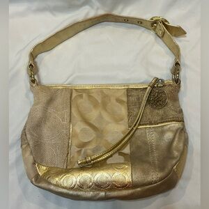 Coach Vintage Y2K Gold Patchwork Hobo Shoulder Bag